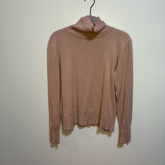 Spense Knits Brown Knit Turtleneck Medium Long Sleeve Neutral Minimalist Sweater - Picture 1 of 12